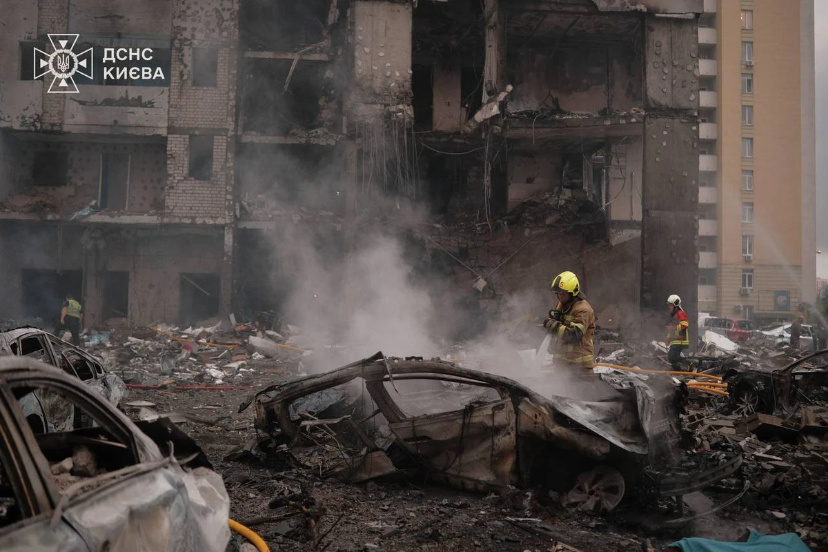Firefighters working