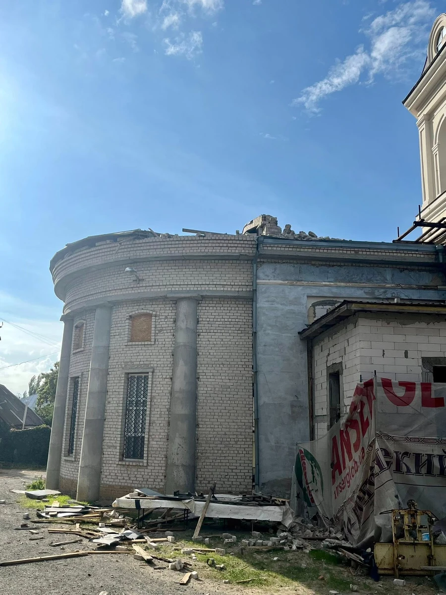 Dormition Cathedral in Kherson after the attack. Photo: Kherson Eparchy Social Service