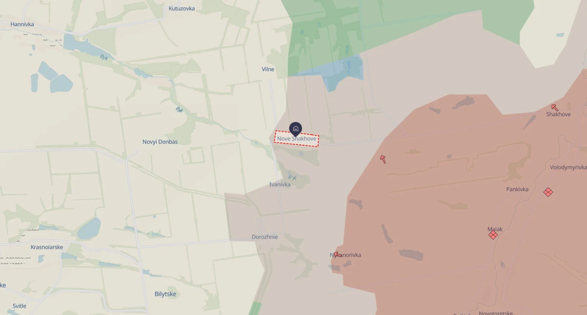 Nove Shakhove on the DeepStateMap on 3 April. Screenshot