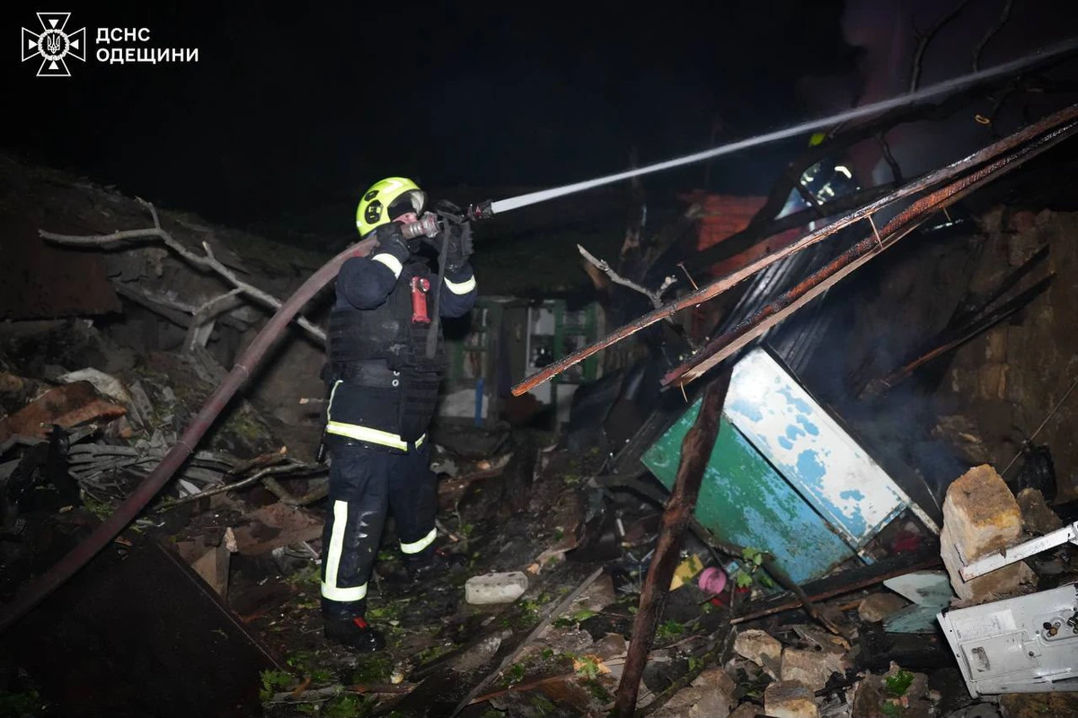 A firefighter working