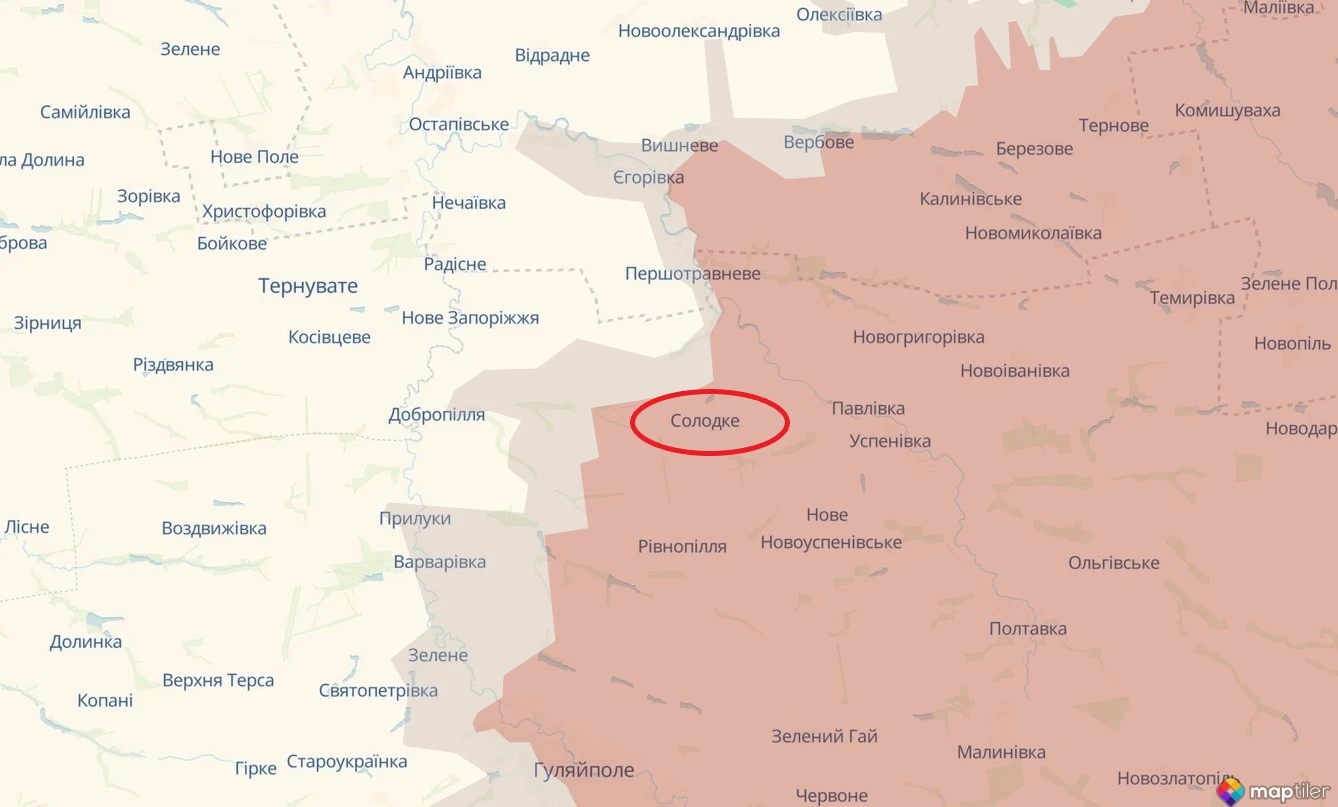 Солодке на мапі DeepState