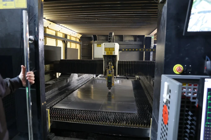 A laser metal-cutting machine