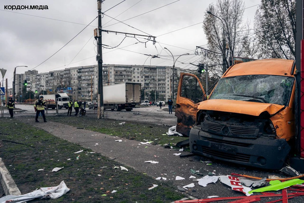 Aftermath of Russian attack on Sumy.