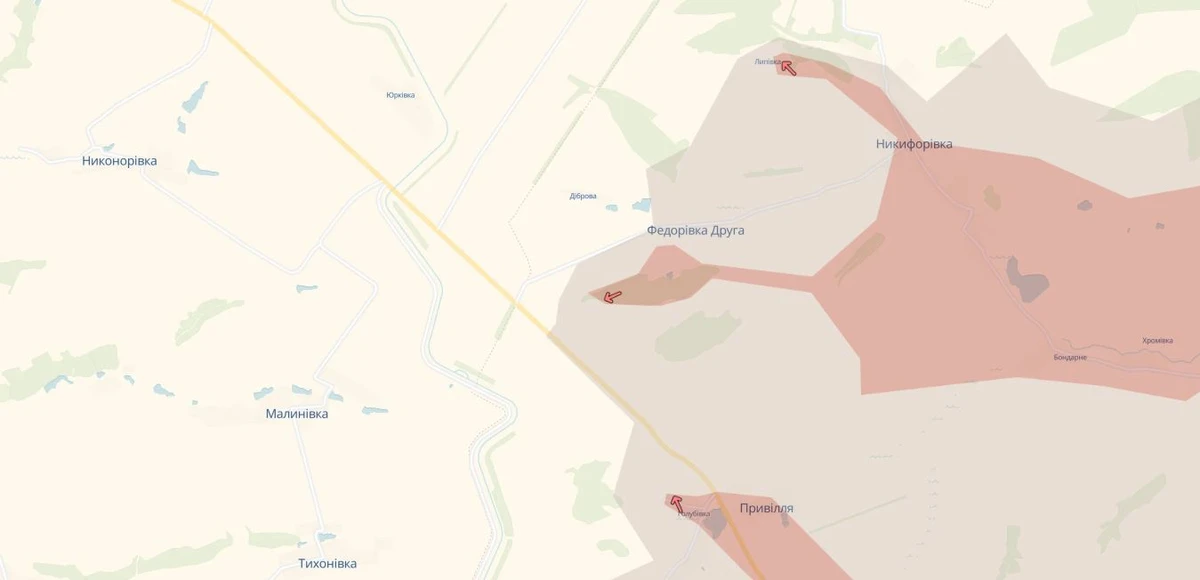 Russian advance on the map.