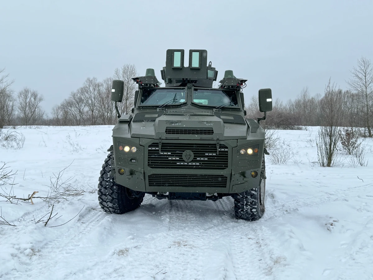 The MAC OWL armoured vehicle during a media demonstration