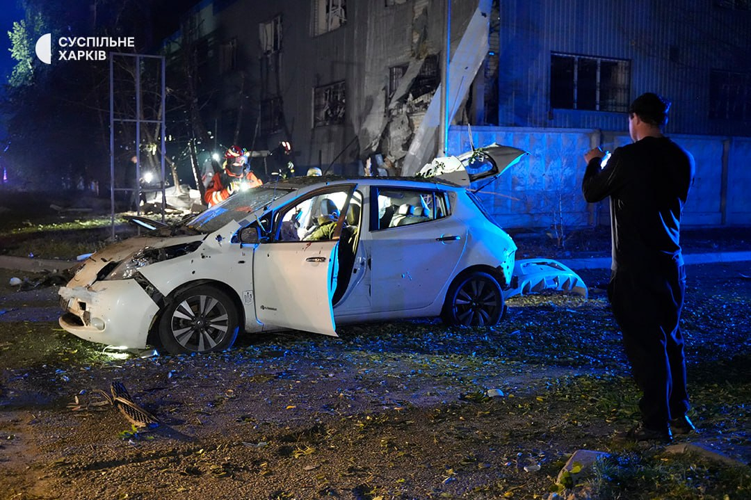 A damaged car Photo: Suspilne Kharkiv