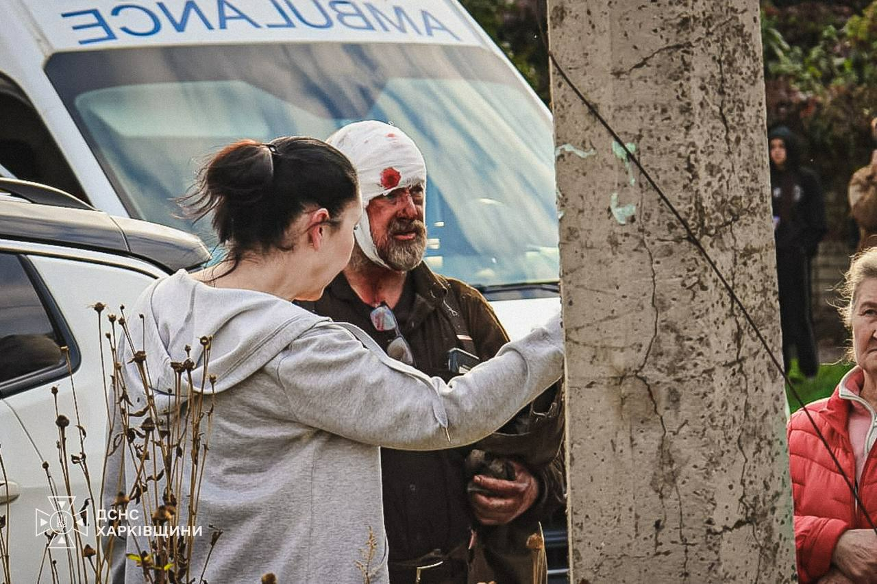 A man injured in the attack. Photo: State Emergency Service of Ukraine