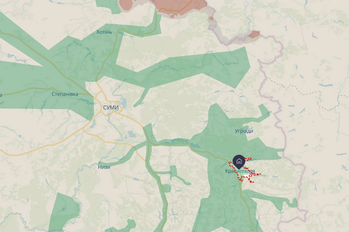 Краснопілля. Фото: мапа DeepState