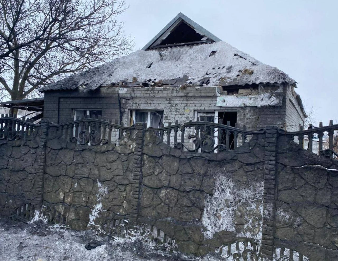 The aftermath of a Russian attack