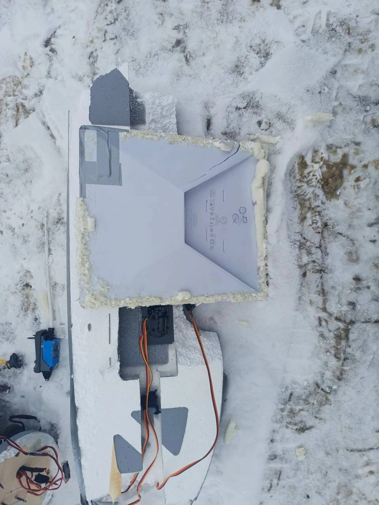 Debris from a Russian drone equipped with a satellite communication module.