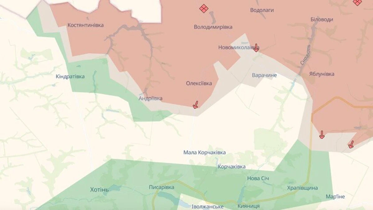 Андріївка на мапі DeepState