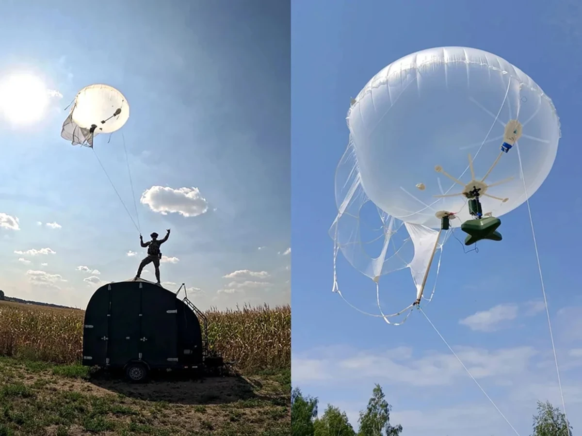 Aerobavovna aerostats in use by Ukrainian special forces troops