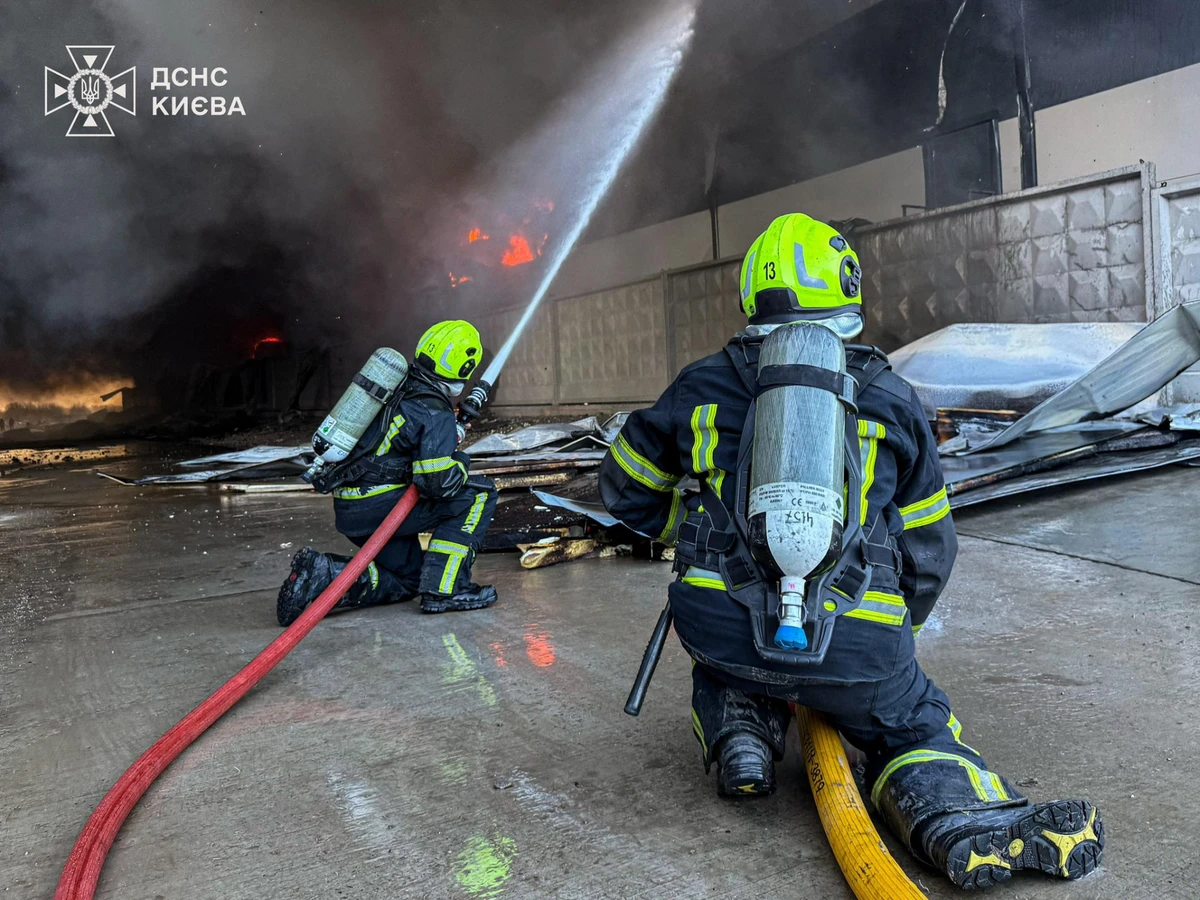 гасіння пожежі на Київщині, фото ДСНС Києва