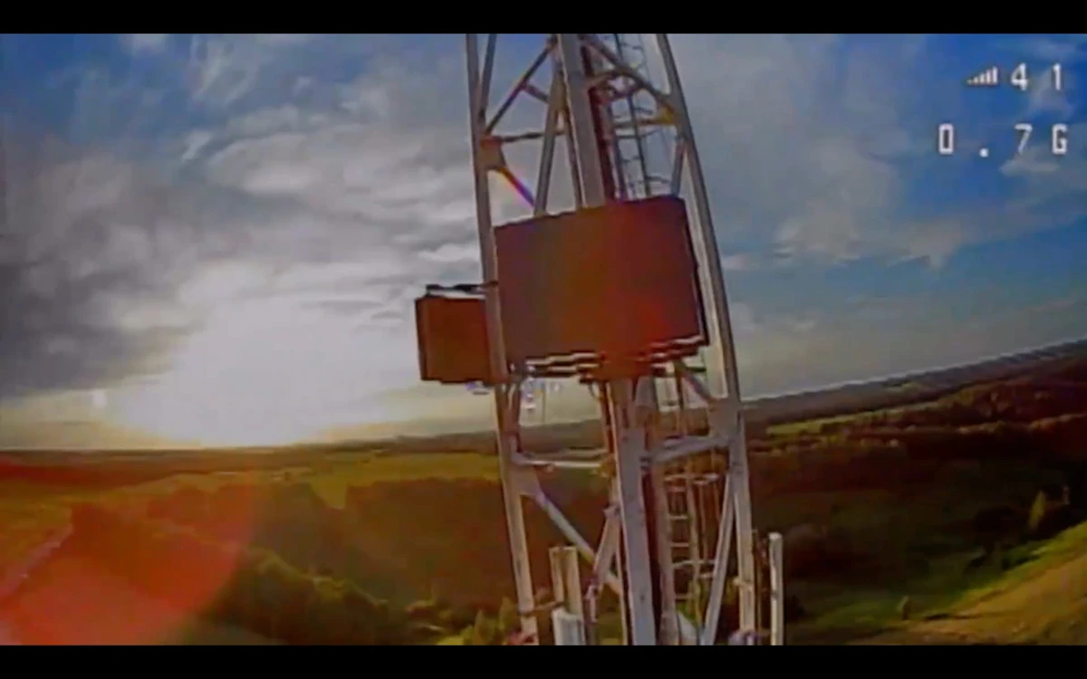 An ASCS radar being destroyed