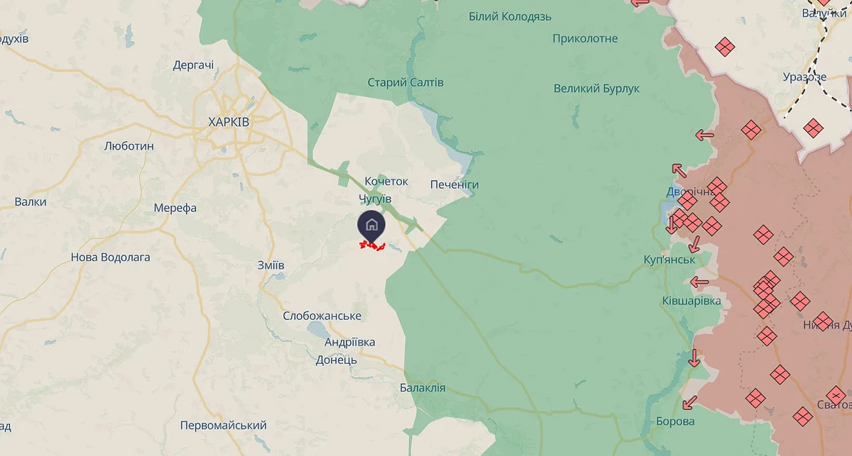Старая Гнилица на карте. Скриншот с deepstatemap.live