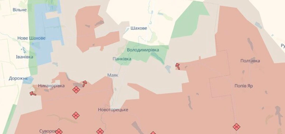 Володимирівка на мапі DeepState
СКРИНШОТ