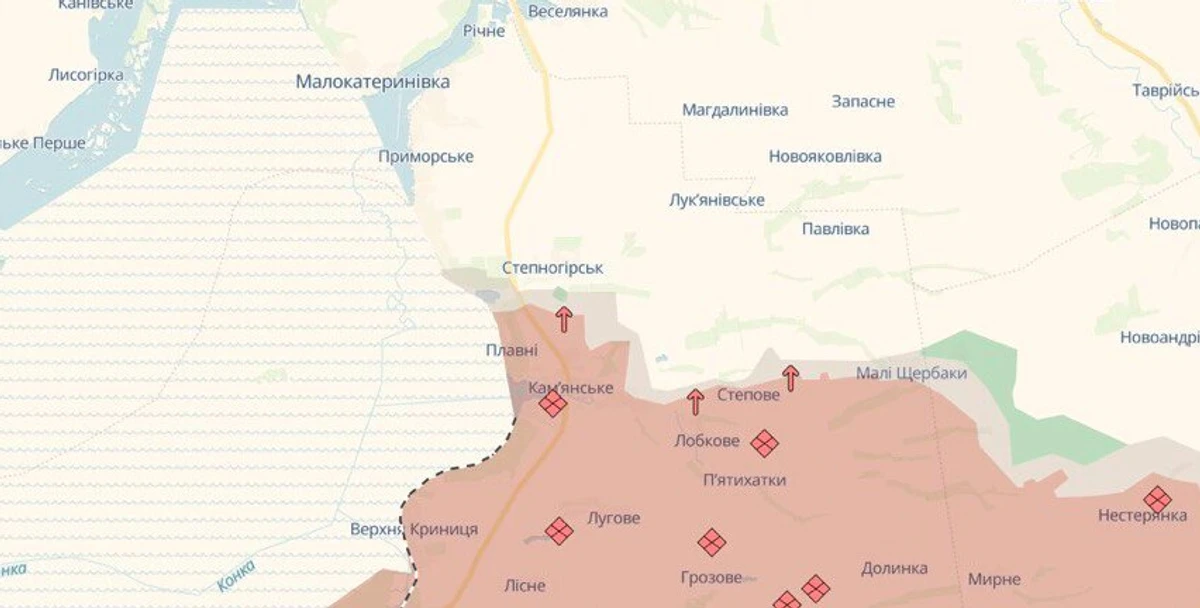 Степногірськ на мапі DeepState
СКРИНШОТ