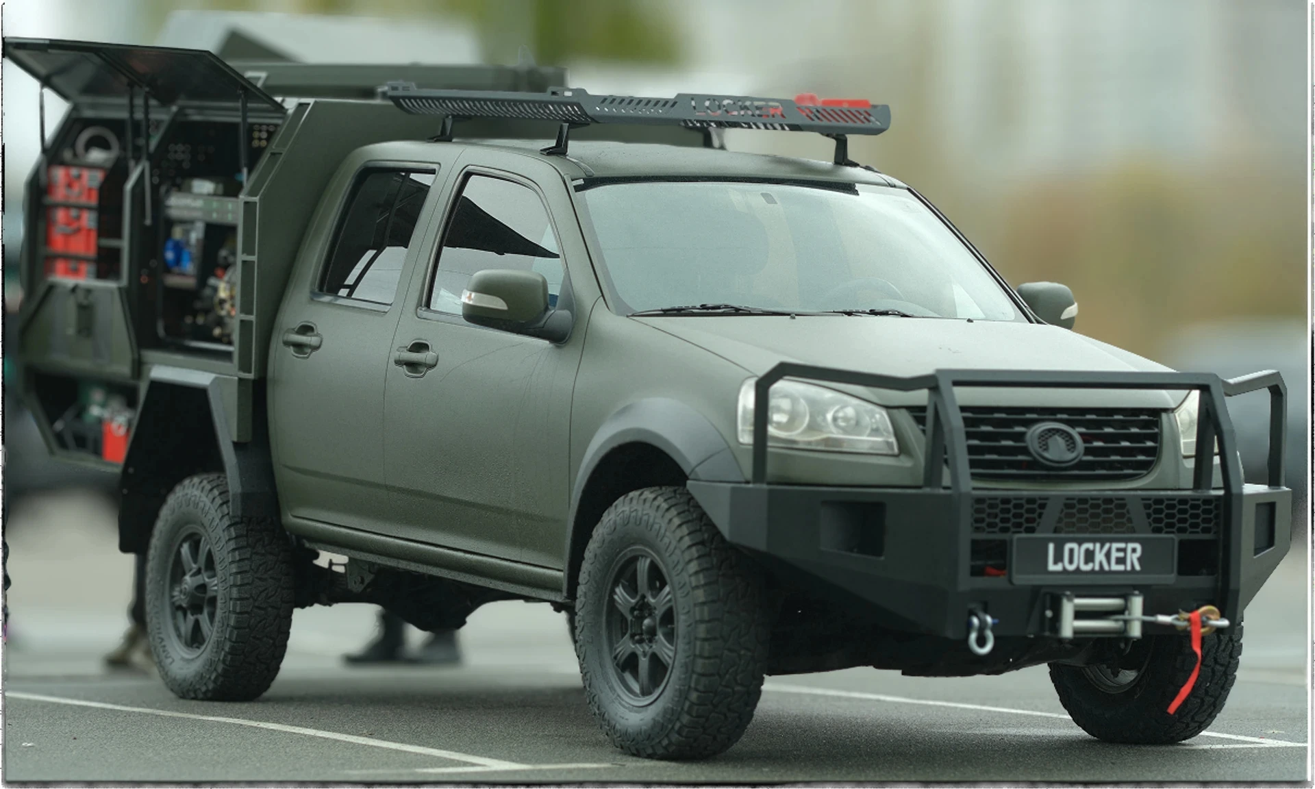 A Locker workshop mounted on a pickup truck being delivered to the 52nd Artillery Brigade.