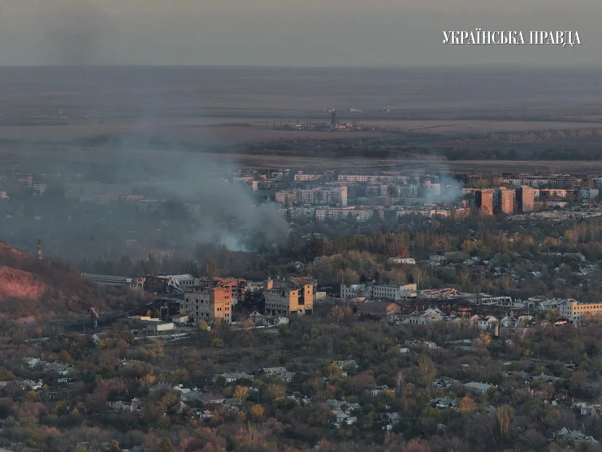 Myrnohrad under Russian attacks. Photo: Military that defend the city