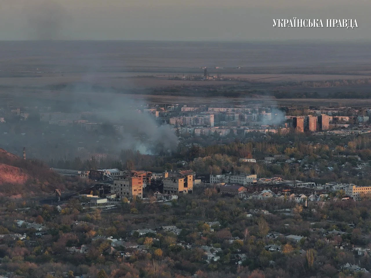 Myrnohrad under Russian attacks. Photo: Military that defend the city
