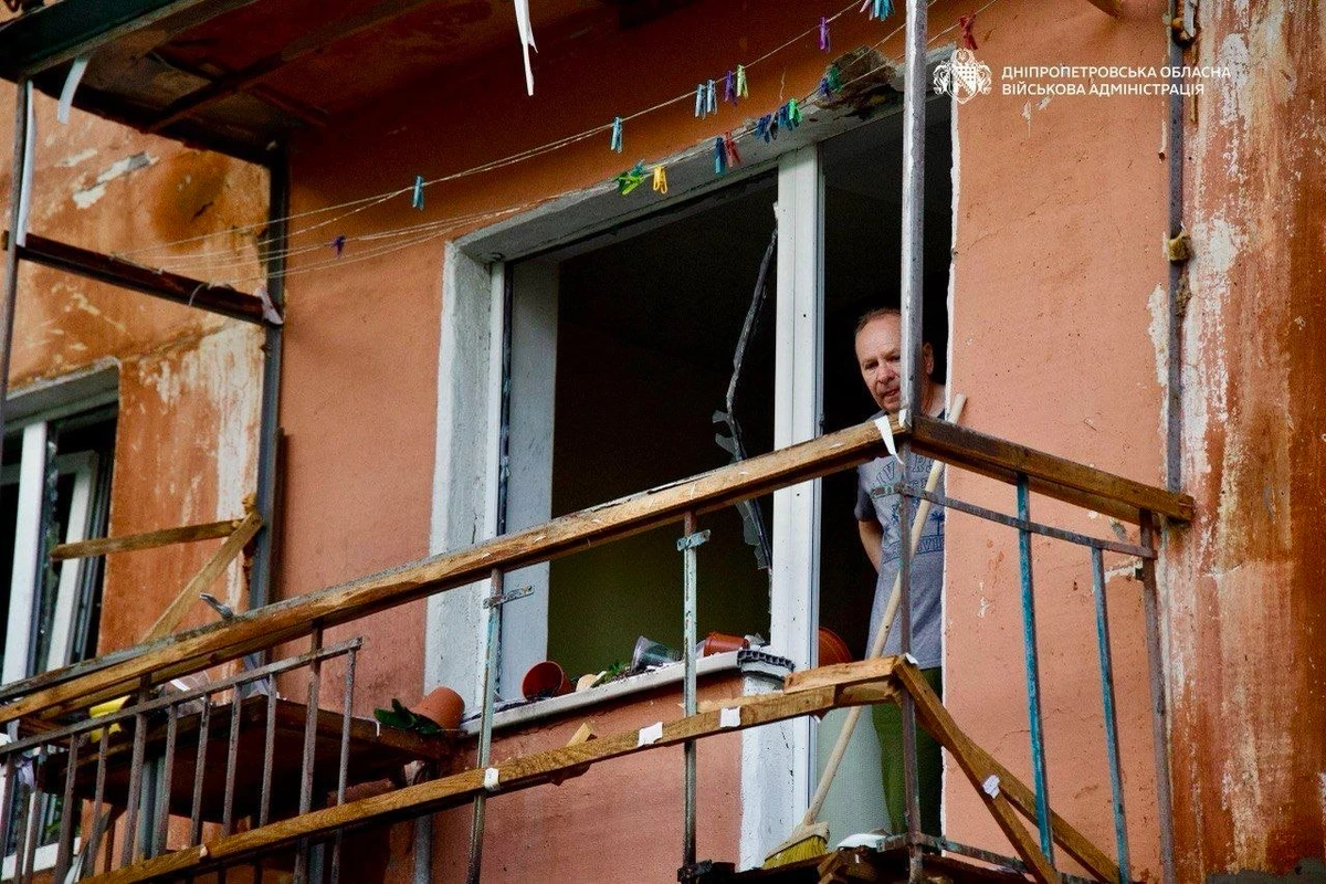 A man in one of the affected apartments