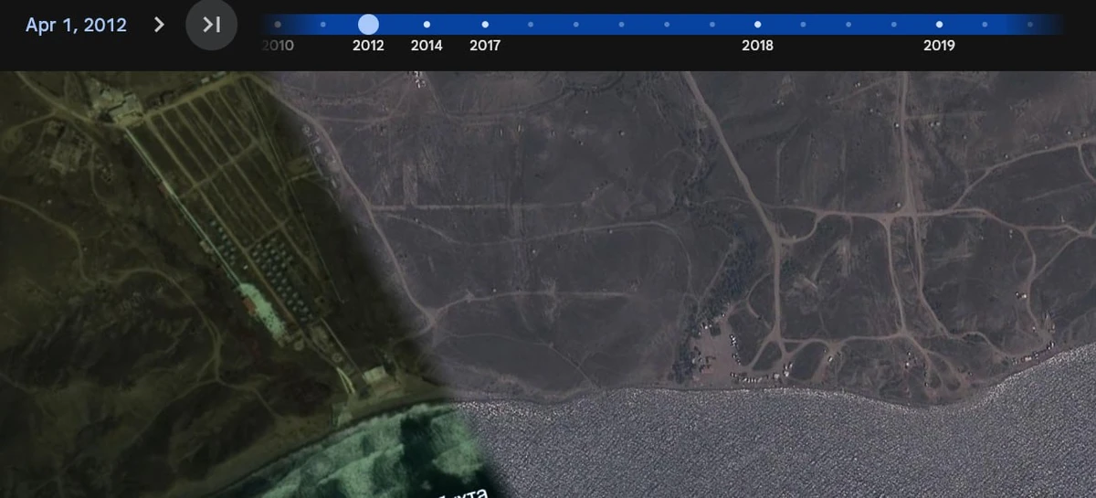 Территория Полуострова Меганом в 2012 году, до оккупации Крыма