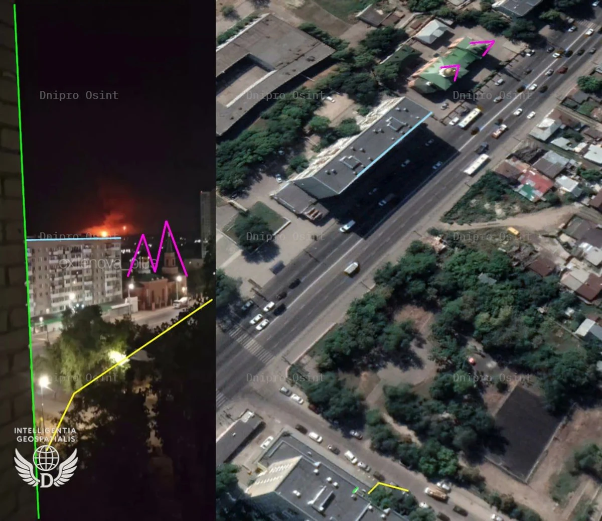 Photo of the strike during an attack on the Saratov Refinery.