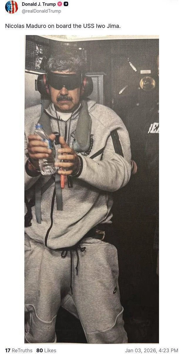 Screenshot of Trump's post on the Truth Social platform