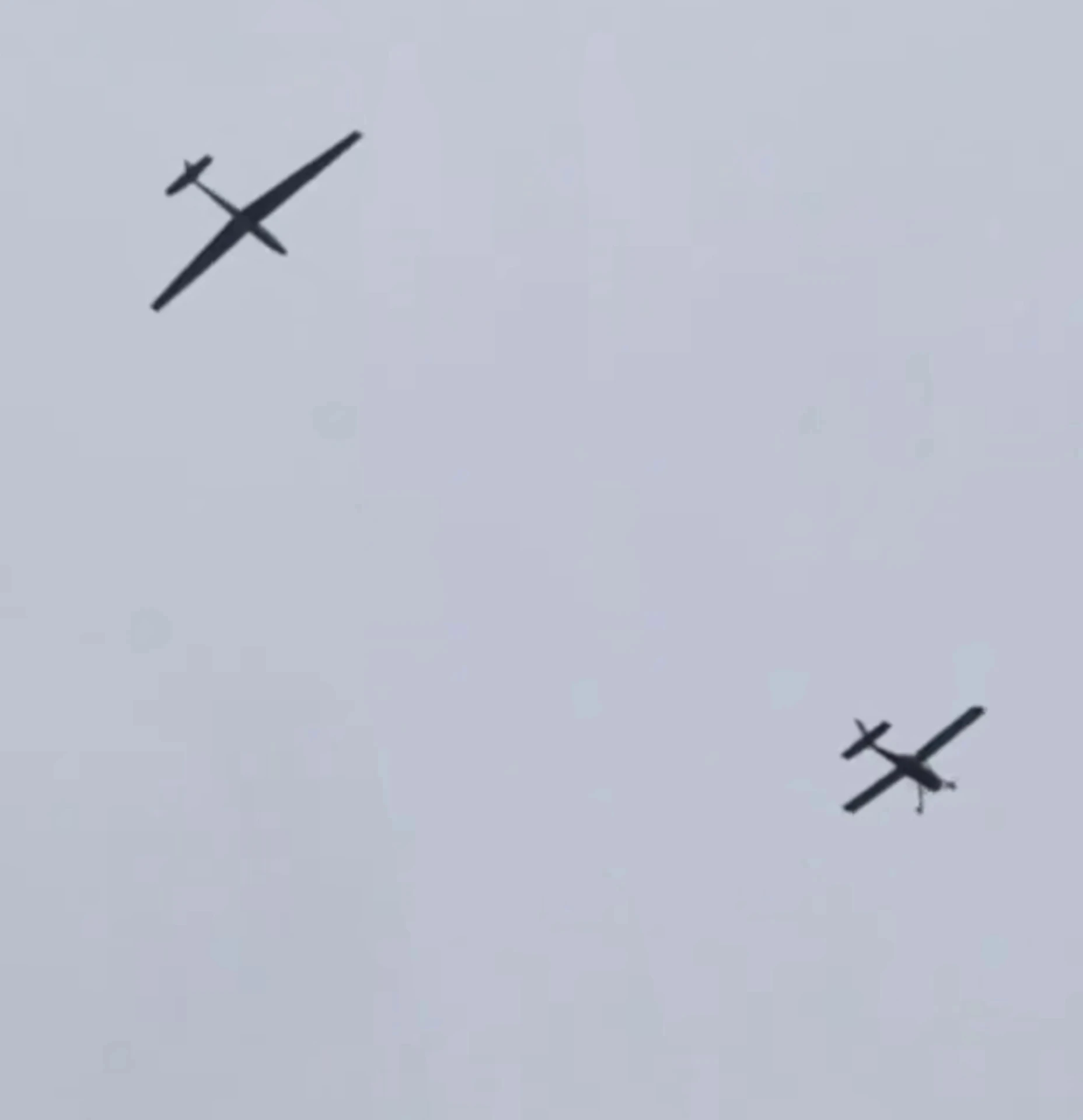 Ukrainian drone with a glider attached.