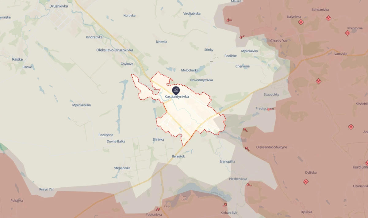 The situation near Kostiantynivka.