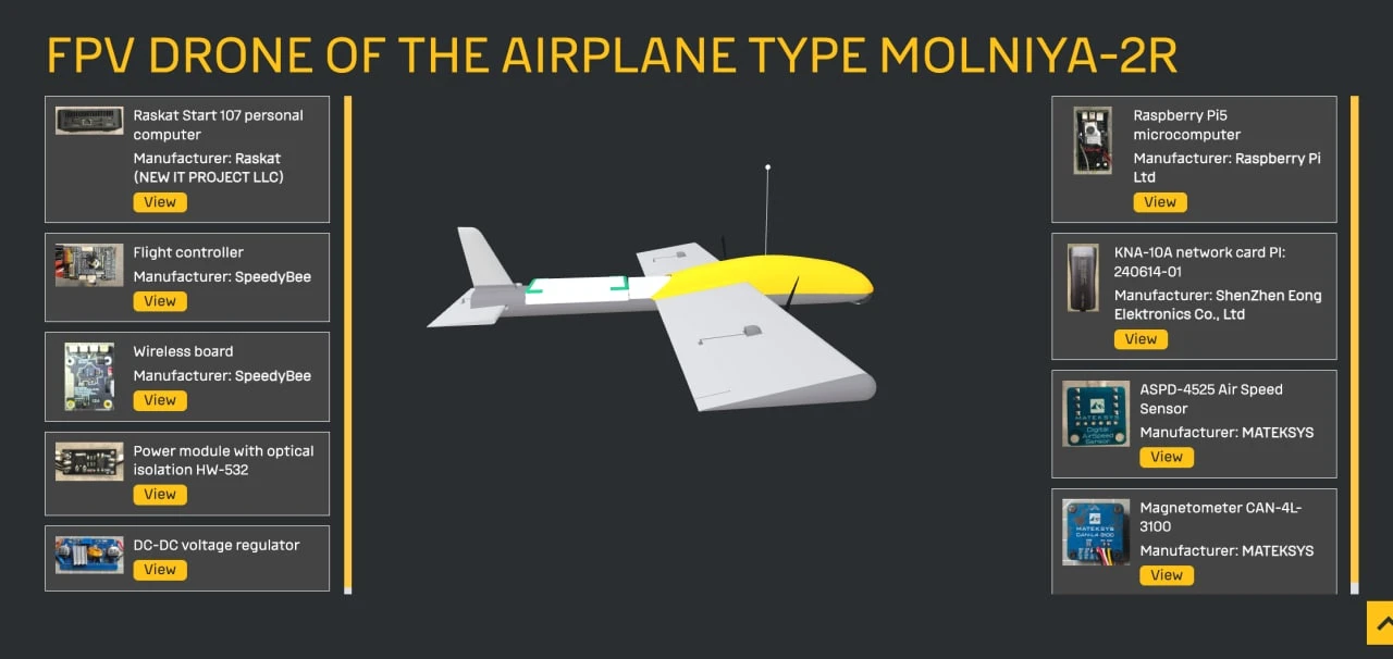 Aircraft-type FPV drone Molniya-2R.