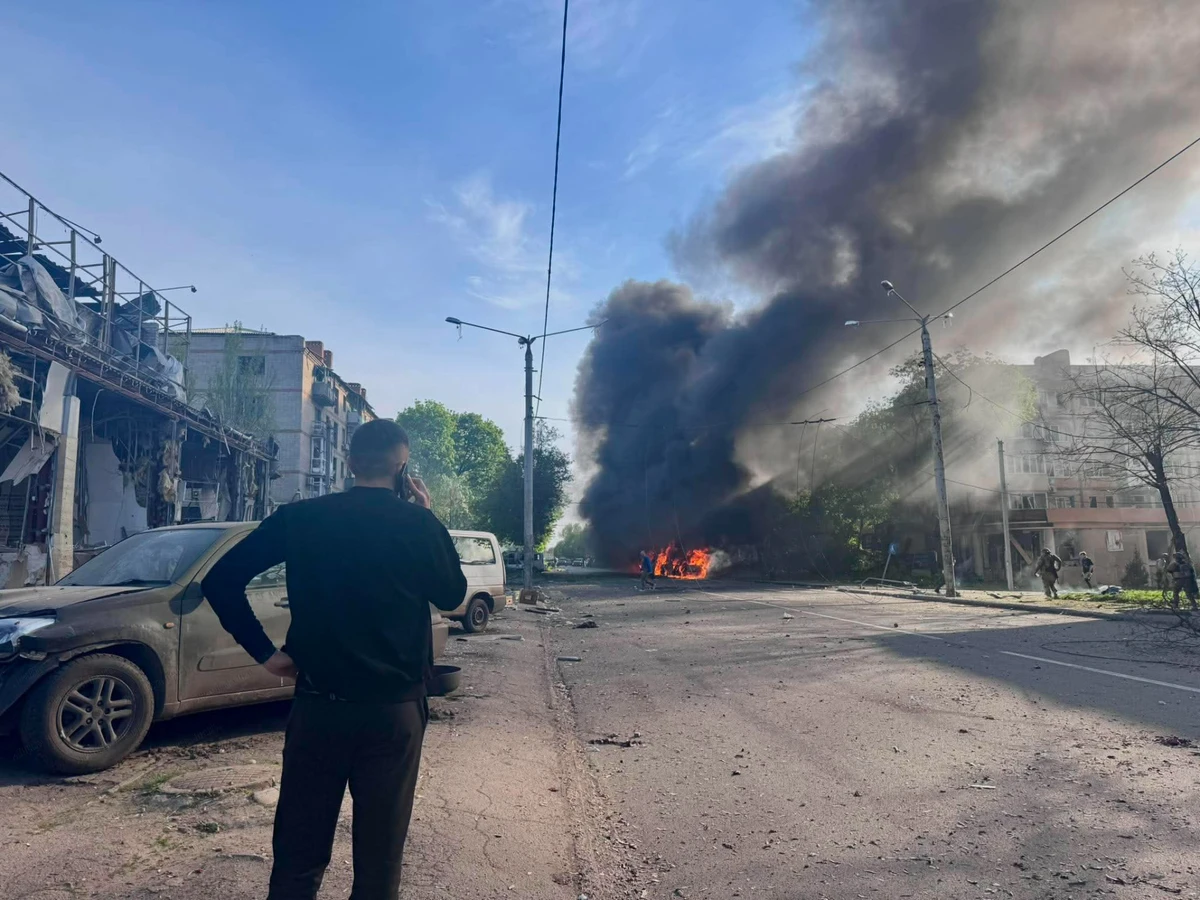 The aftermath of the Russian attack on Kramatorsk.