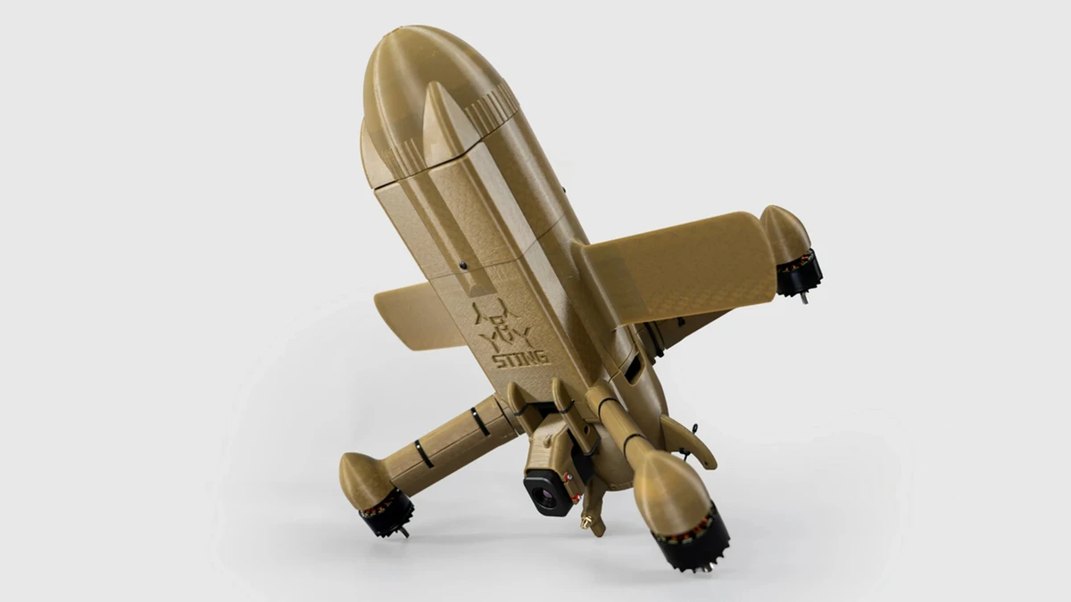 A Ukrainian Sting interceptor drone