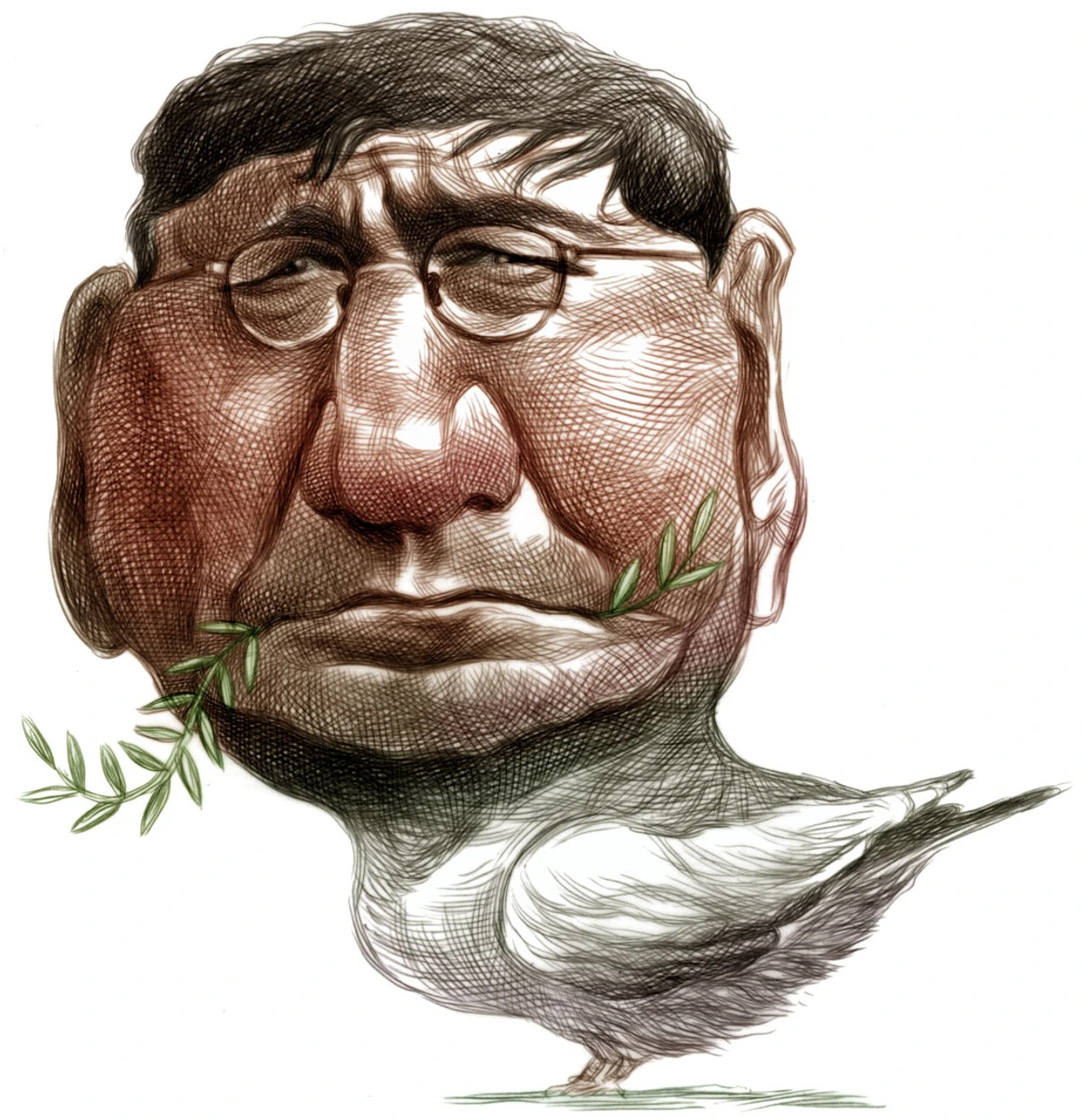 Миротворец Ричард Холбрук на карикатуре Рона Коддингтона