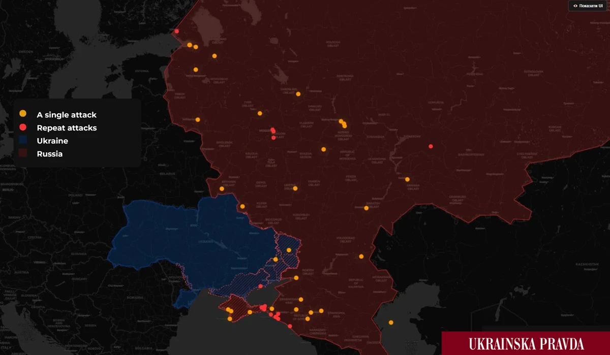 The targets attacked by the MICH 2000 drone