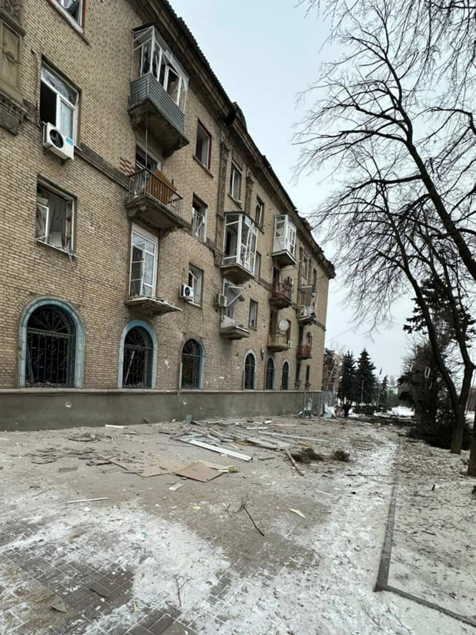 The aftermath of the Russian attack.