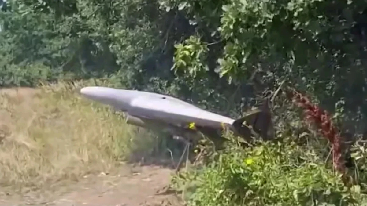 Launch of the jet-powered version of the BM-35 strike UAV. A still from a Russian TV report