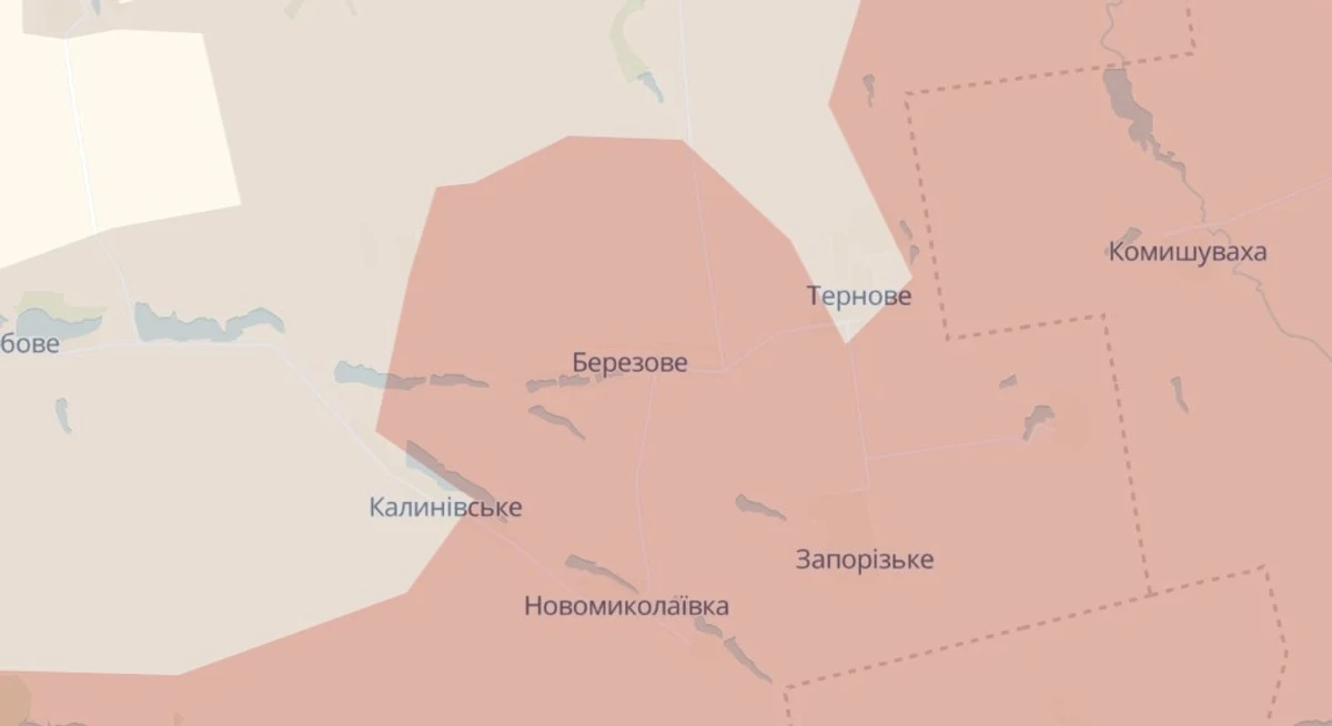 ситуація біля Тернового та Калинівського на 21 лютого, deepstatemap