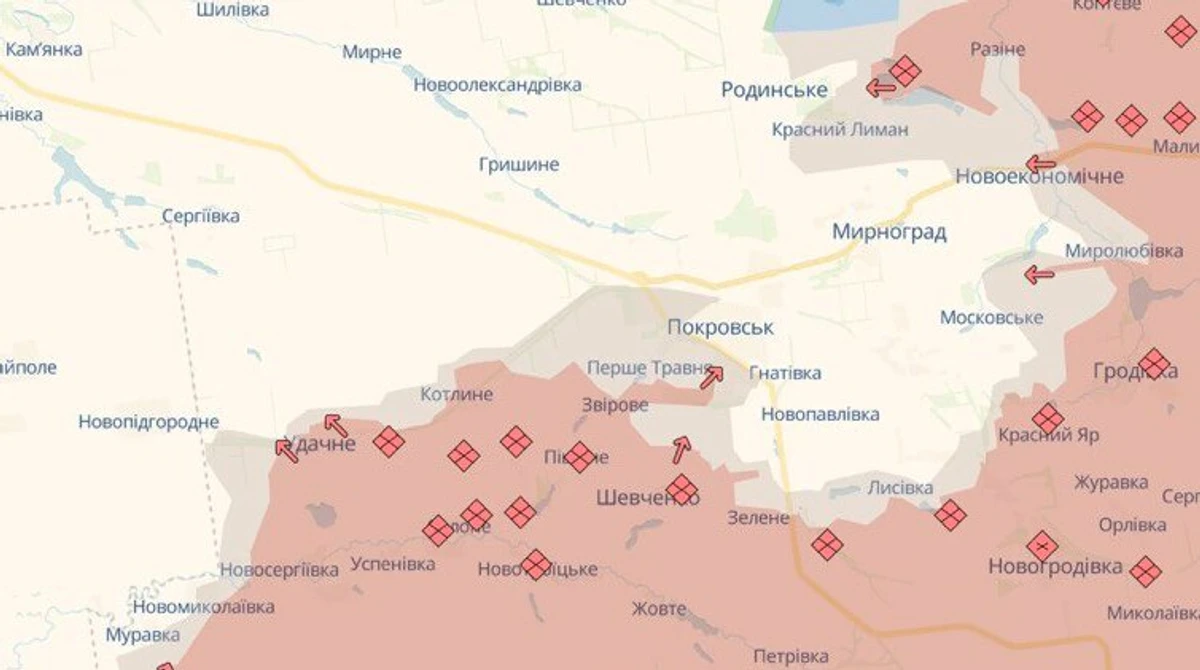 Звірове на мапі DeepState