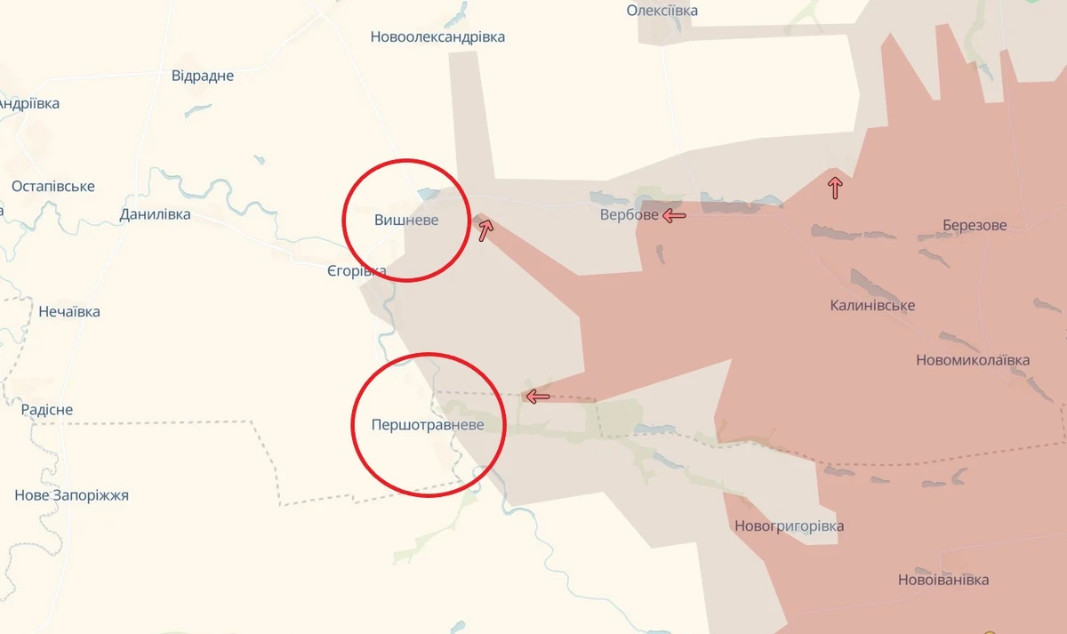 Вишневое и Злагода. Источник: DeepState