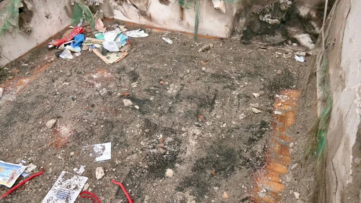 The room where the fuselage and missile engine were found.