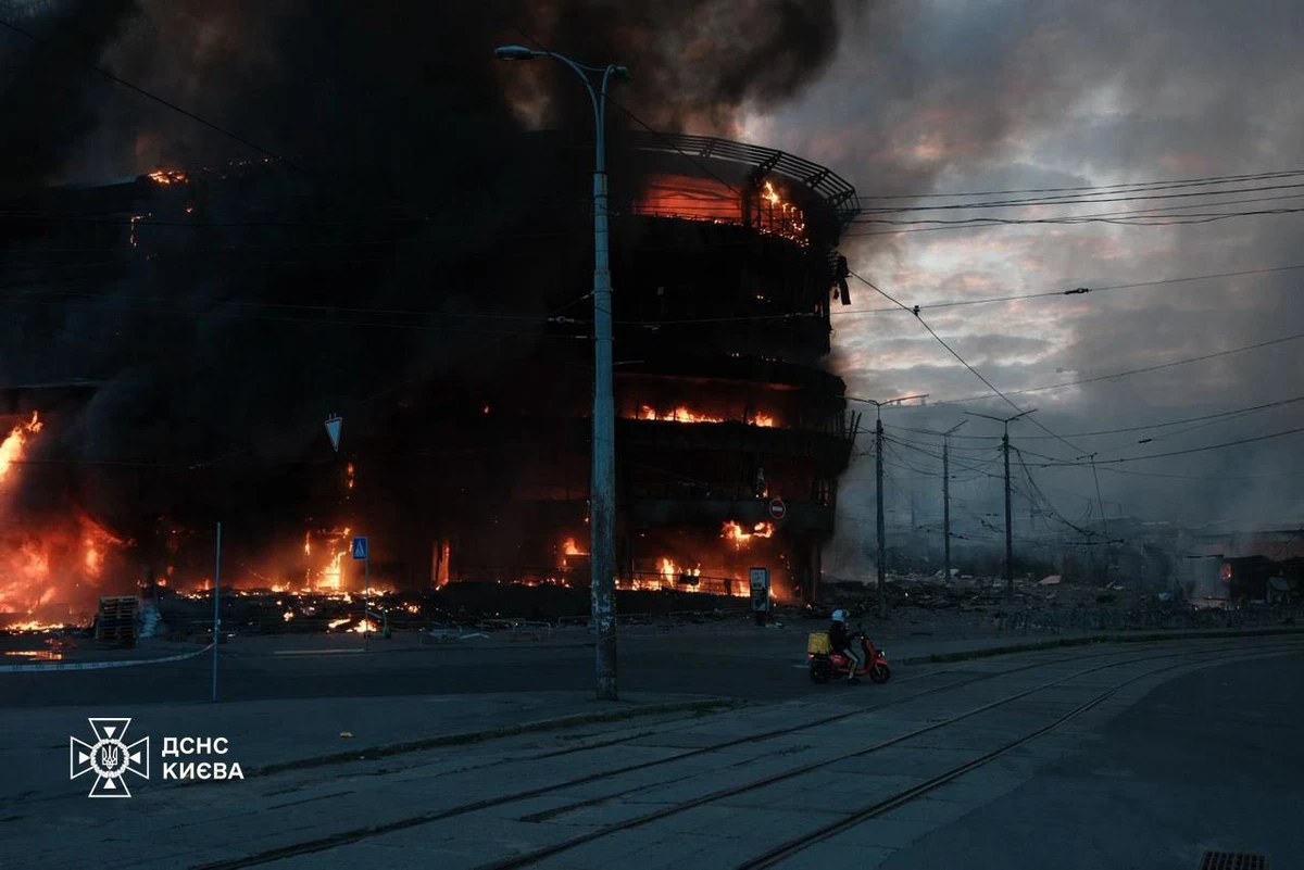 The aftermath of the Russian attack on Kyiv.