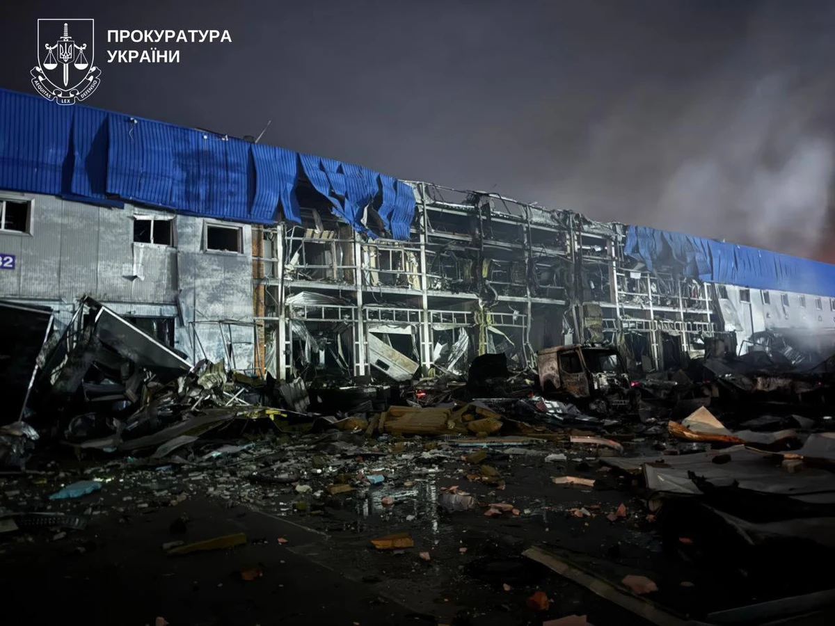 A destroyed warehouse