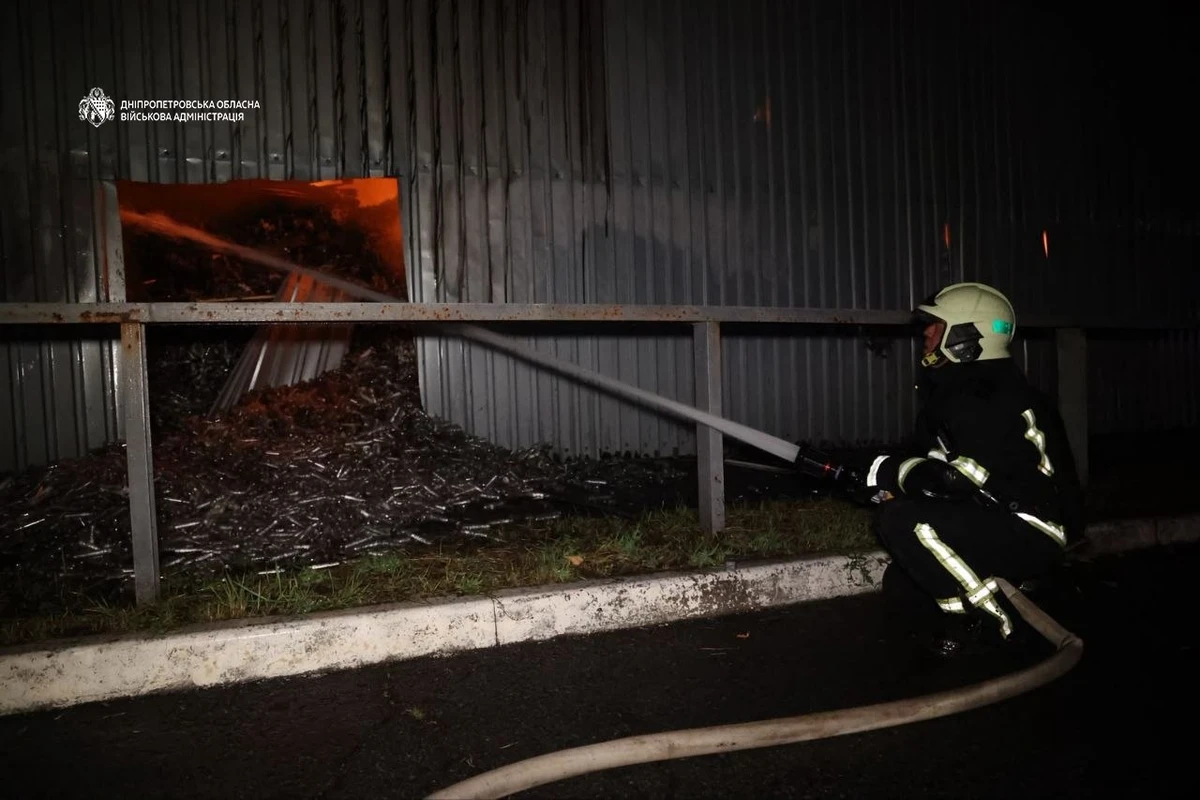 A firefighter working