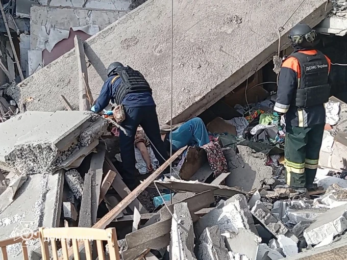 Aftermath of the attack.