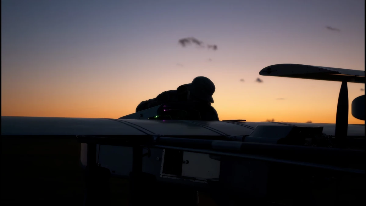 A shot from a night-time launch of mid-strike drones