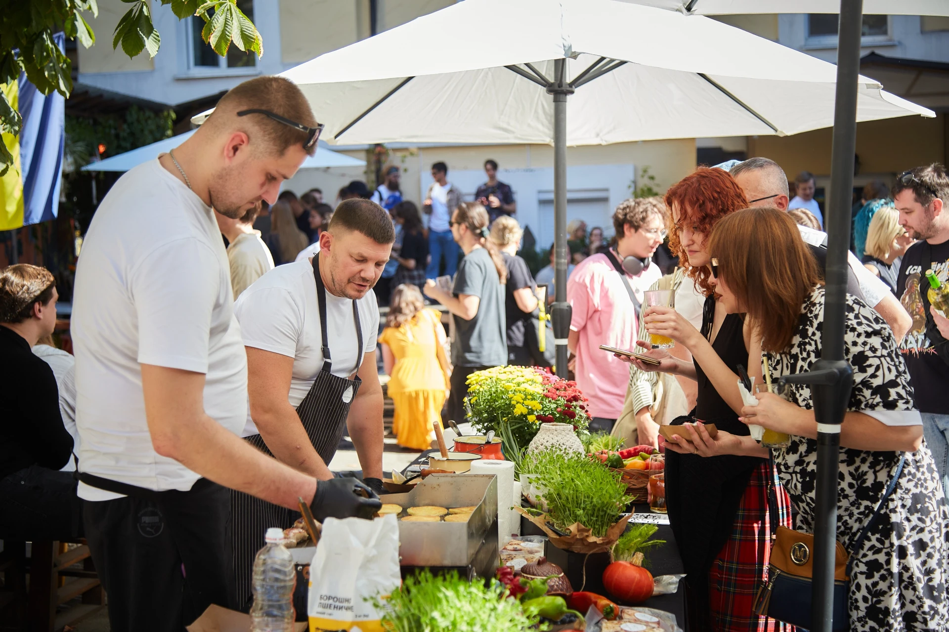 Visitors enjoying delicious food at the Deruny Festival