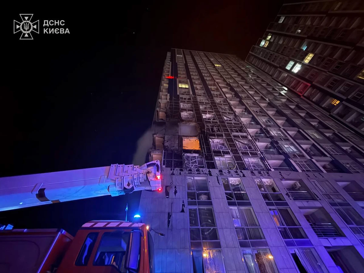 Fire in a high-rise residential building
