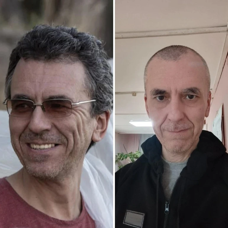 Serhii Akhmetov before and after captivity.