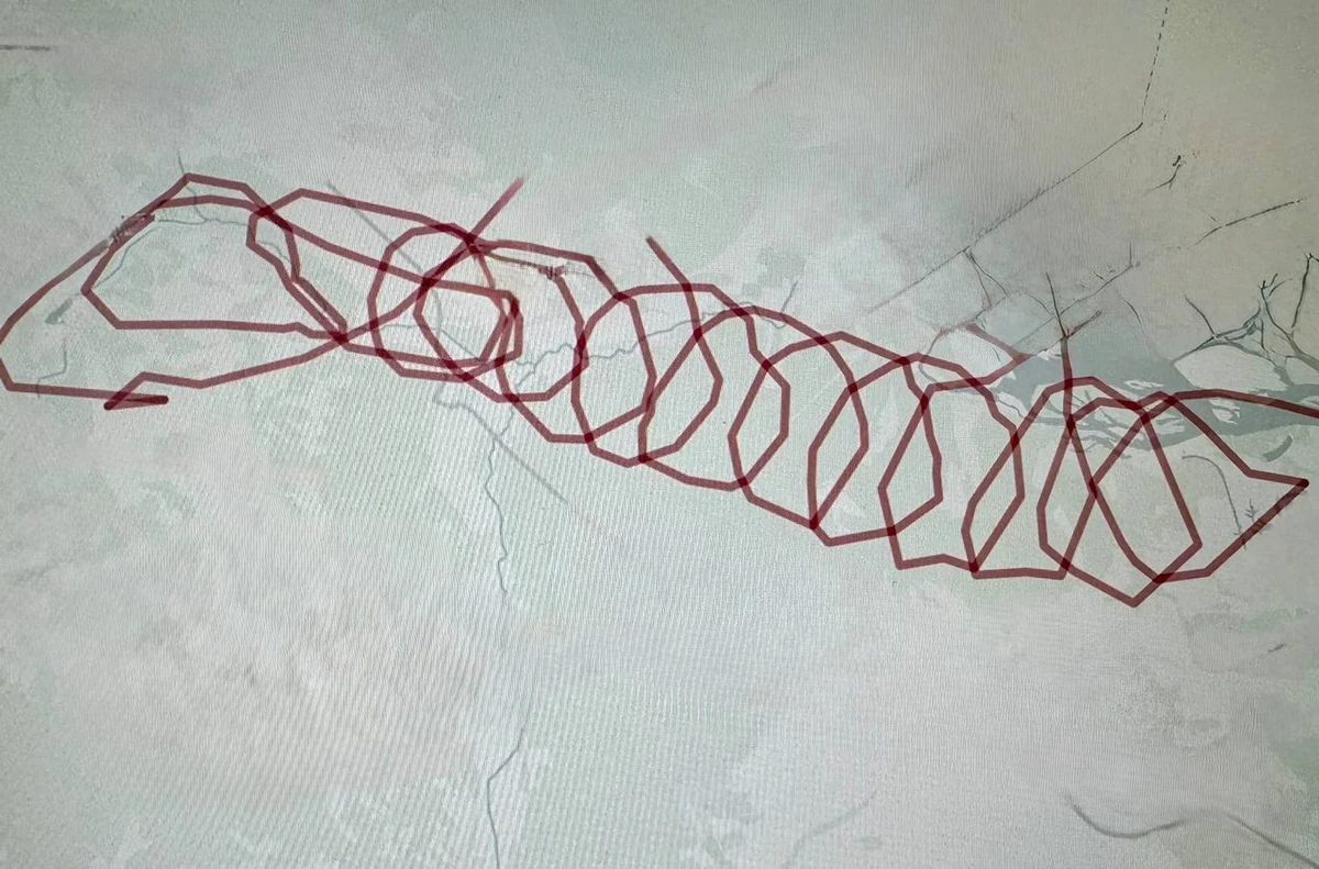 The flight path of the Parodiya drones over Kyiv Oblast.